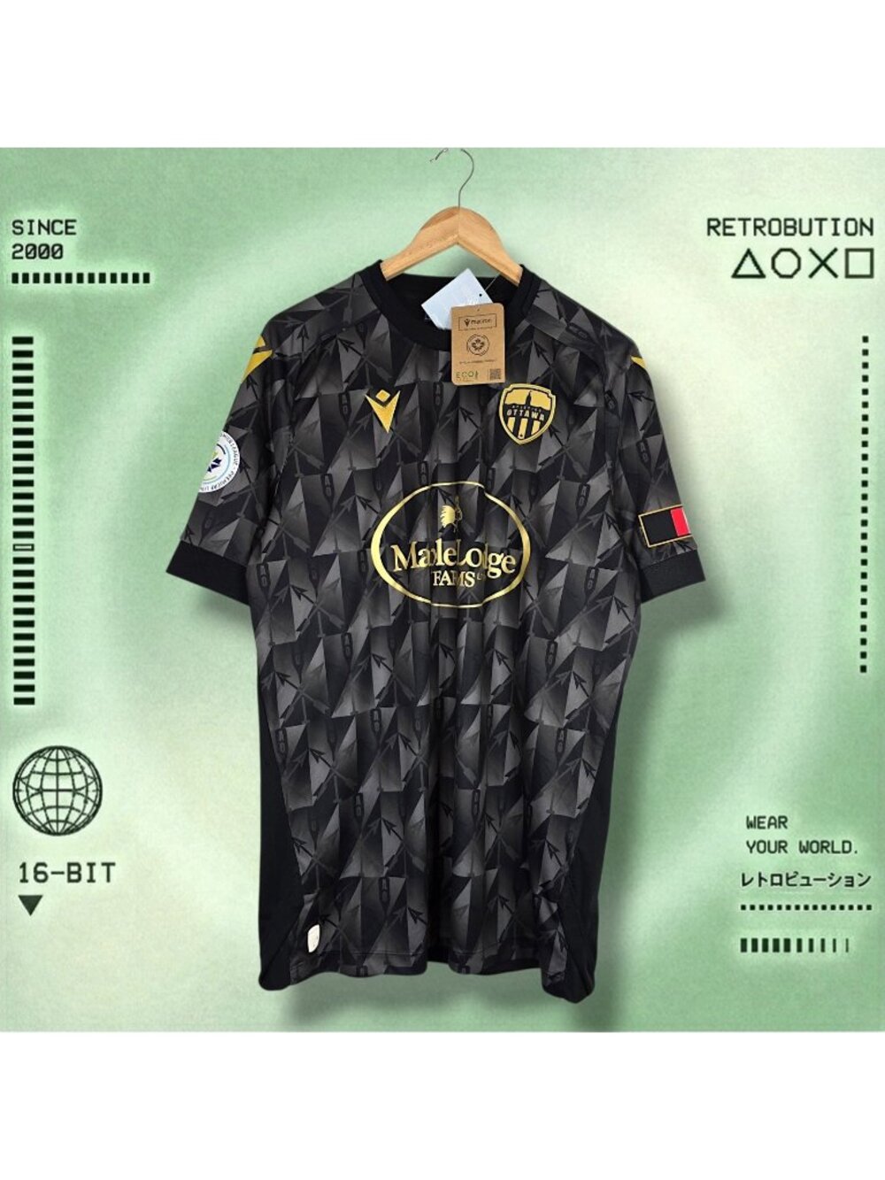 NWT Atlético Ottawa CPL Macron 2025/26 Alternate Soccer Jersey Black Size XL